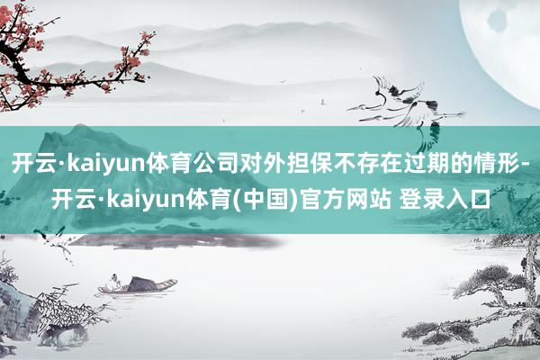 开云·kaiyun体育公司对外担保不存在过期的情形-开云·kaiyun体育(中国)官方网站 登录入口