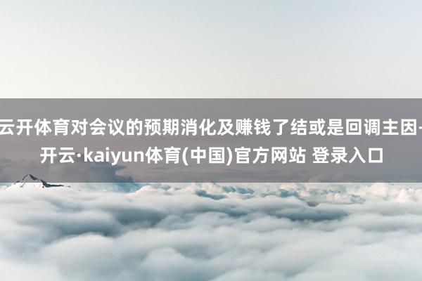 云开体育对会议的预期消化及赚钱了结或是回调主因-开云·kaiyun体育(中国)官方网站 登录入口