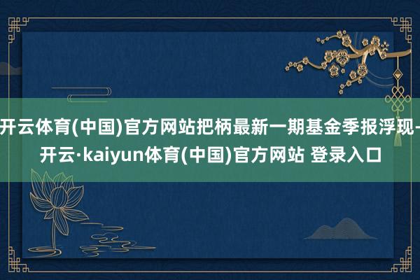 开云体育(中国)官方网站把柄最新一期基金季报浮现-开云·kaiyun体育(中国)官方网站 登录入口