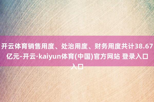 开云体育销售用度、处治用度、财务用度共计38.67亿元-开云·kaiyun体育(中国)官方网站 登录入口