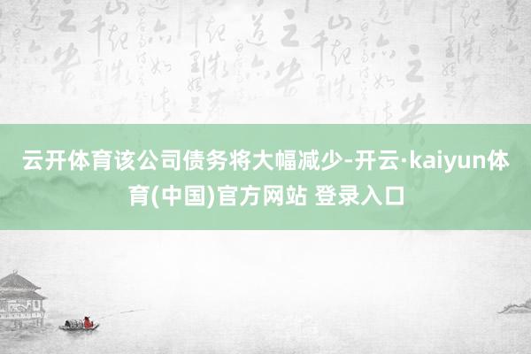 云开体育该公司债务将大幅减少-开云·kaiyun体育(中国)官方网站 登录入口